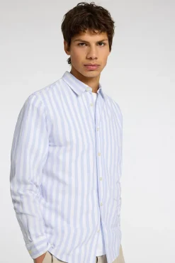 Heren overhemd lm casual blauw