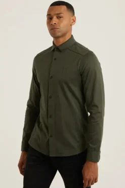 Heren overhemd lm casual groen