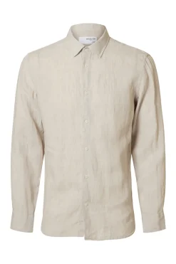 Heren overhemd lm casual ecru