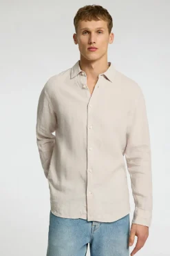 Heren overhemd lm casual ecru