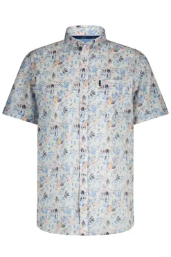Heren overhemd lm casual blauw