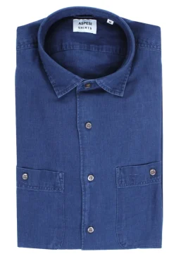 Heren overhemd lm casual blauw