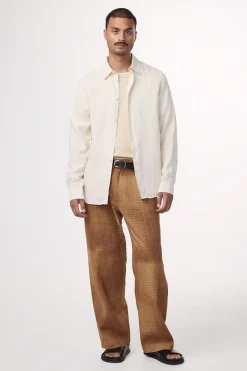 Heren overhemd lm casual ecru