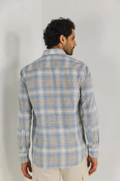 Heren overhemd lm casual ecru