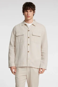 Heren overhemd lm casual bruin