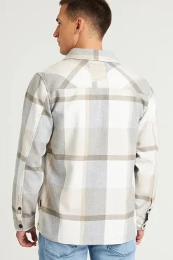 Heren overhemd lm casual bruin