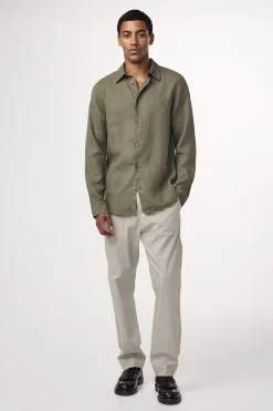 Heren overhemd lm casual groen