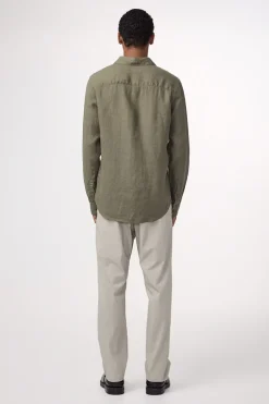 Heren overhemd lm casual groen