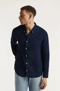 Heren overhemd lm casual blauw
