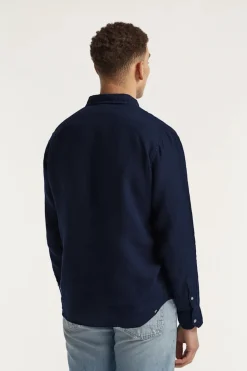Heren overhemd lm casual blauw