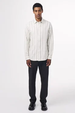 Heren overhemd lm casual grijs