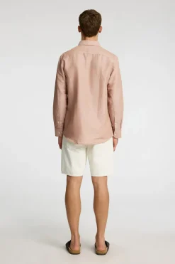 Heren overhemd lm casual bruin
