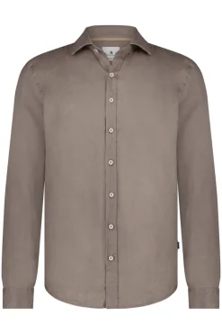 Heren overhemd lm casual bruin