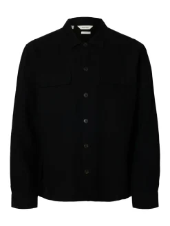 Heren overhemd lm casual zwart