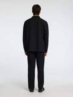 Heren overhemd lm casual zwart