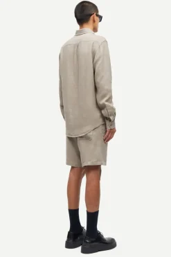 Heren overhemd lm casual bruin