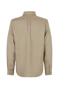 Heren overhemd lm casual bruin