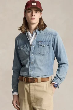 Heren overhemd lm casual blauw