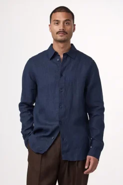 Heren overhemd lm casual blauw