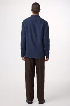 Heren overhemd lm casual blauw