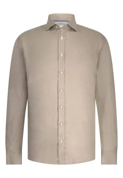 Heren overhemd lm casual bruin