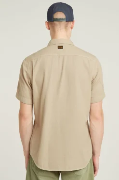 Heren overhemd lm casual bruin