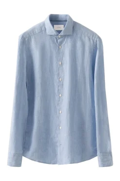 Heren overhemd lm dressual blauw
