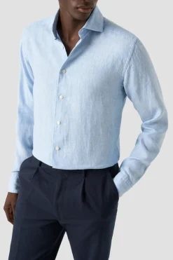 Heren overhemd lm dressual blauw