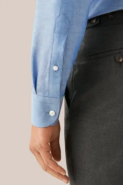 Heren overhemd lm dressual blauw