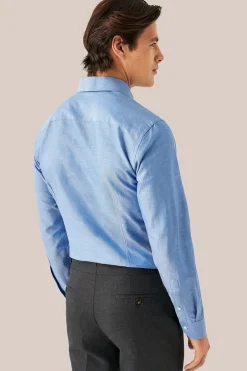 Heren overhemd lm dressual blauw