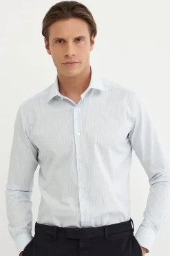Heren overhemd lm dressual blauw