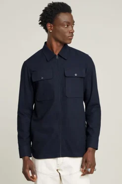 Heren overshirt blauw