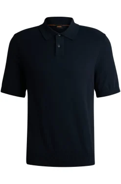Heren polo korte mouw blauw