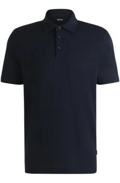 Heren polo korte mouw blauw