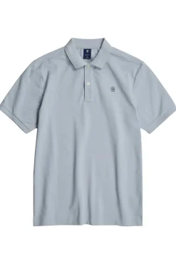 Heren polo korte mouw blauw