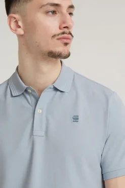 Heren polo korte mouw blauw