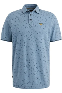 Heren polo korte mouw blauw