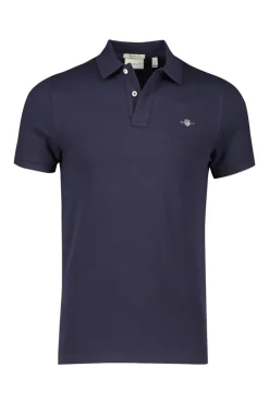 Heren polo korte mouw blauw