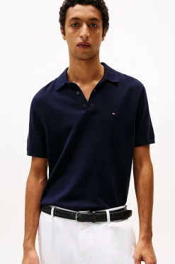Heren polo korte mouw blauw