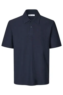 Heren polo korte mouw blauw