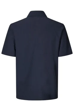 Heren polo korte mouw blauw