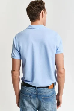 Heren polo korte mouw blauw