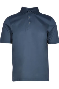 Heren polo korte mouw blauw