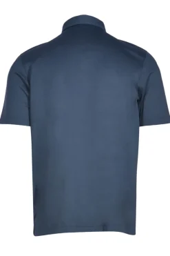 Heren polo korte mouw blauw