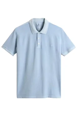 Heren polo korte mouw blauw