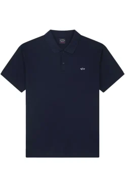 Heren polo korte mouw blauw