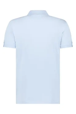 Heren polo korte mouw blauw