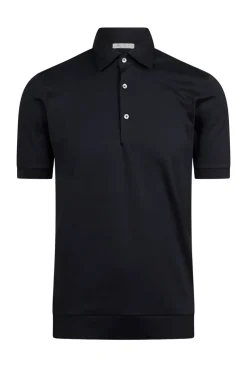 Heren polo korte mouw blauw