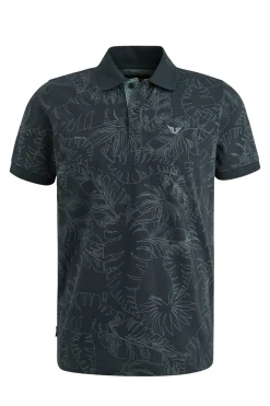 Heren polo korte mouw blauw