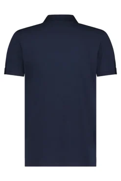 Heren polo korte mouw blauw